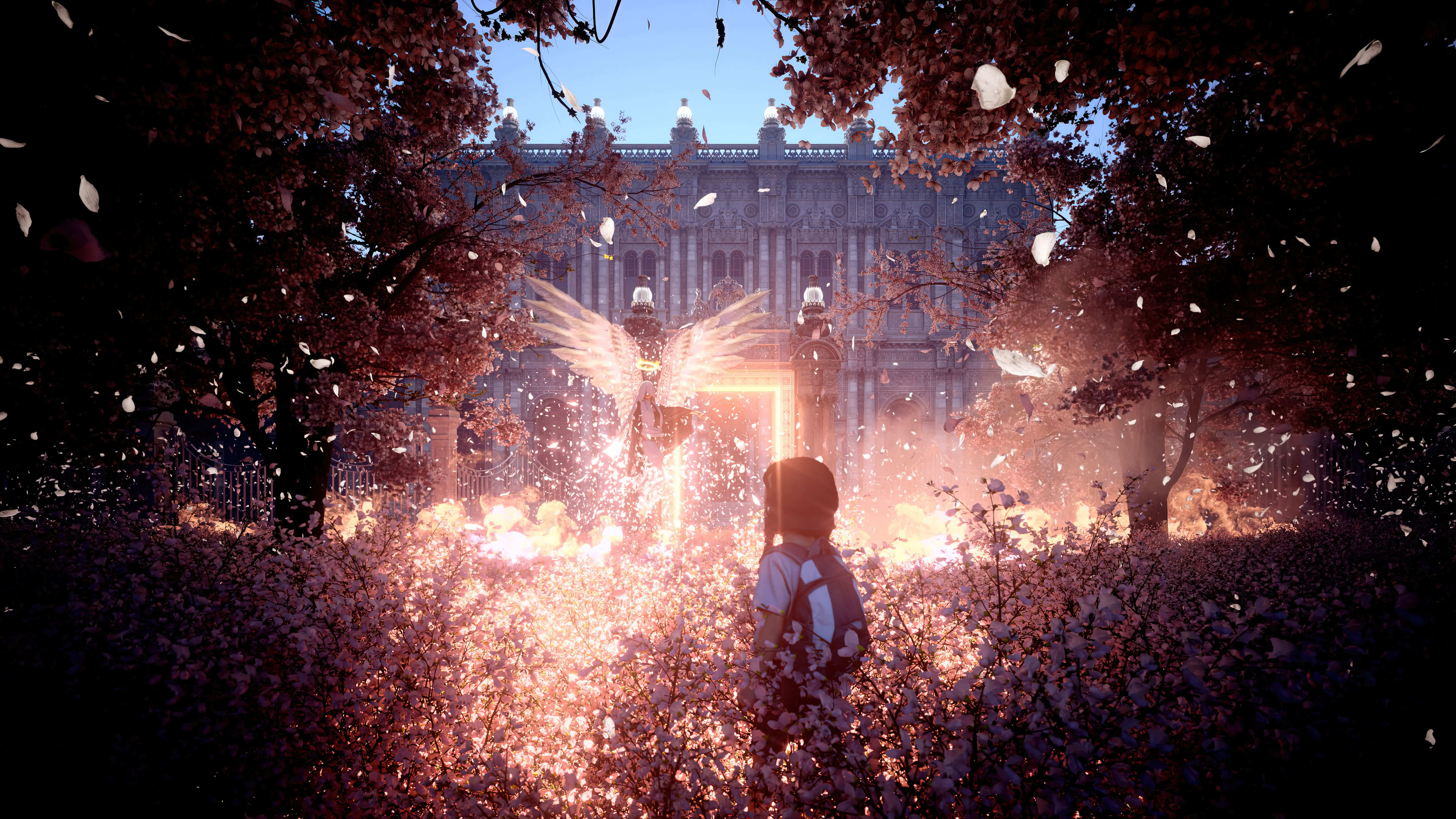 Explorer Stumbling upon Heavenly Gates