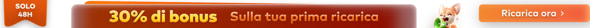 30% di bonus Sulla tua prima ricarica