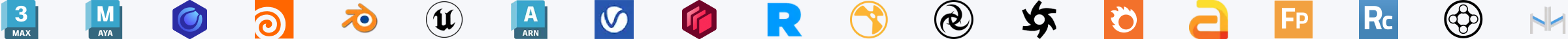 Supported 3D software and render engines