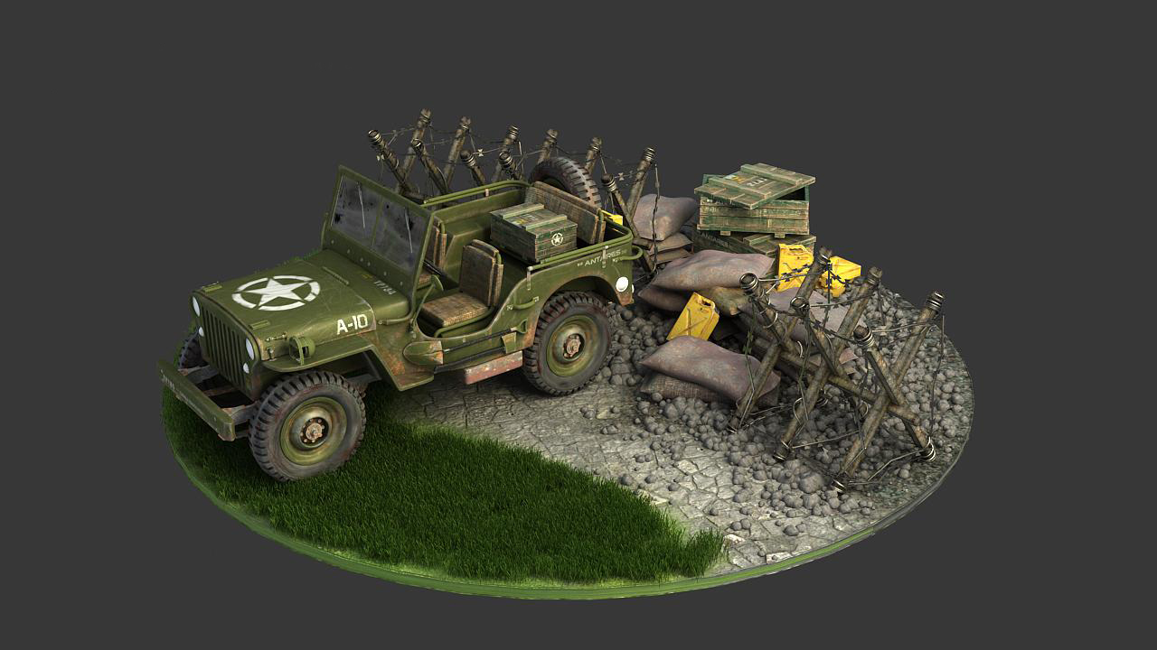 Willys Jeep Production Analysis, A Real Photo-Level Rendering Tutorial