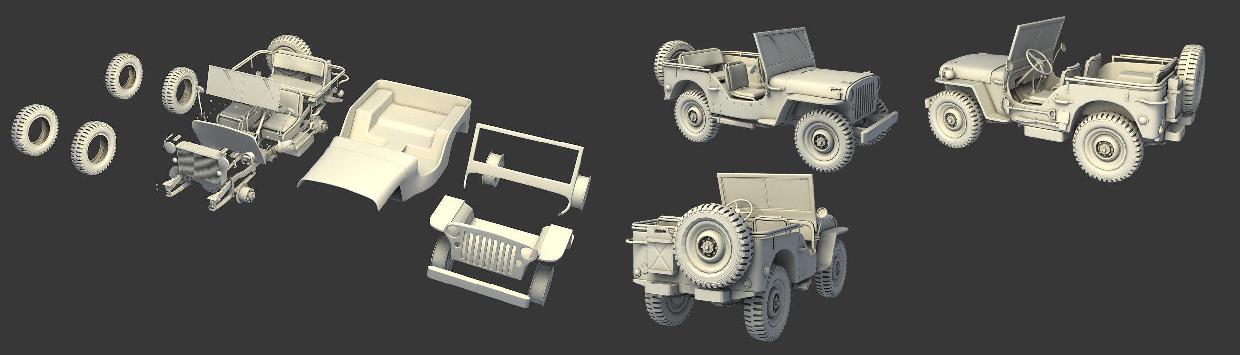 Willys Jeep Production Analysis, A Real Photo-Level Rendering Tutorial